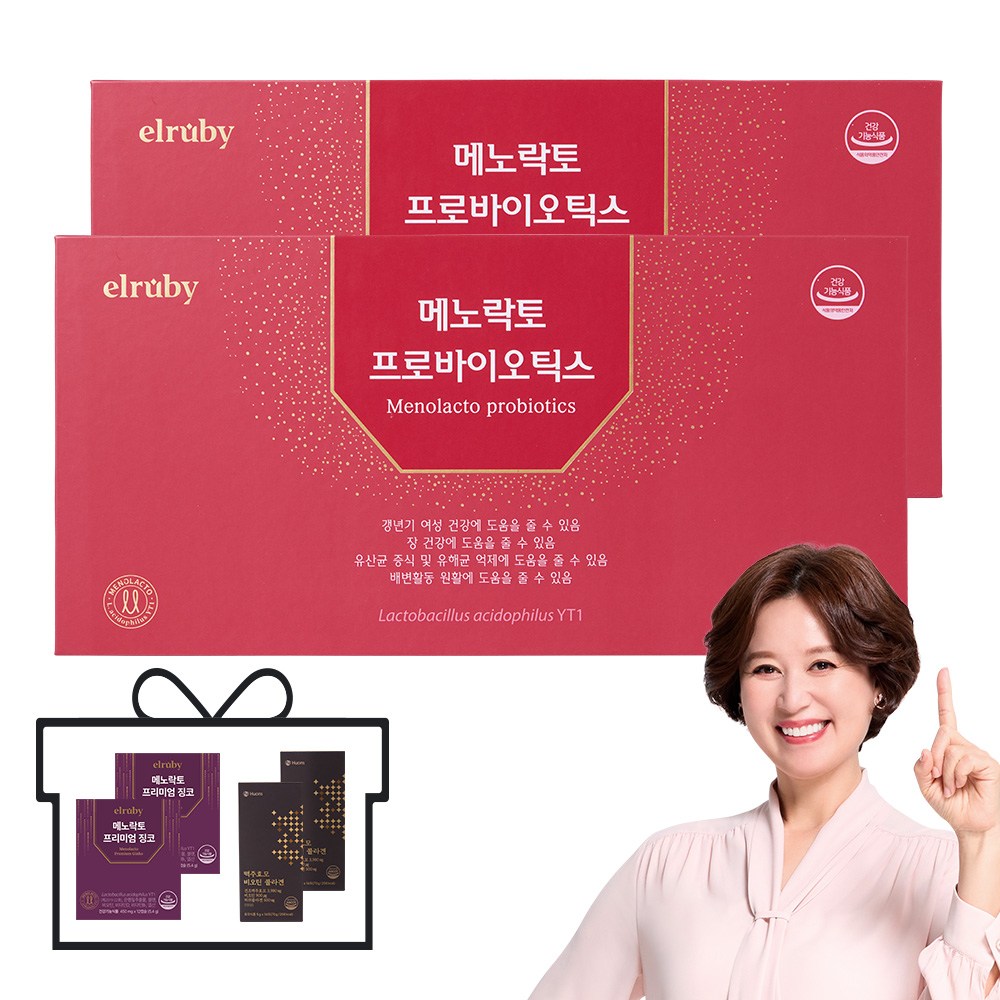 [휴온스N 공식] [12일분 추가증정] 메노락토 프로바이오틱스 갱년기 유산균 yt1, 2개, 90정 239,000원