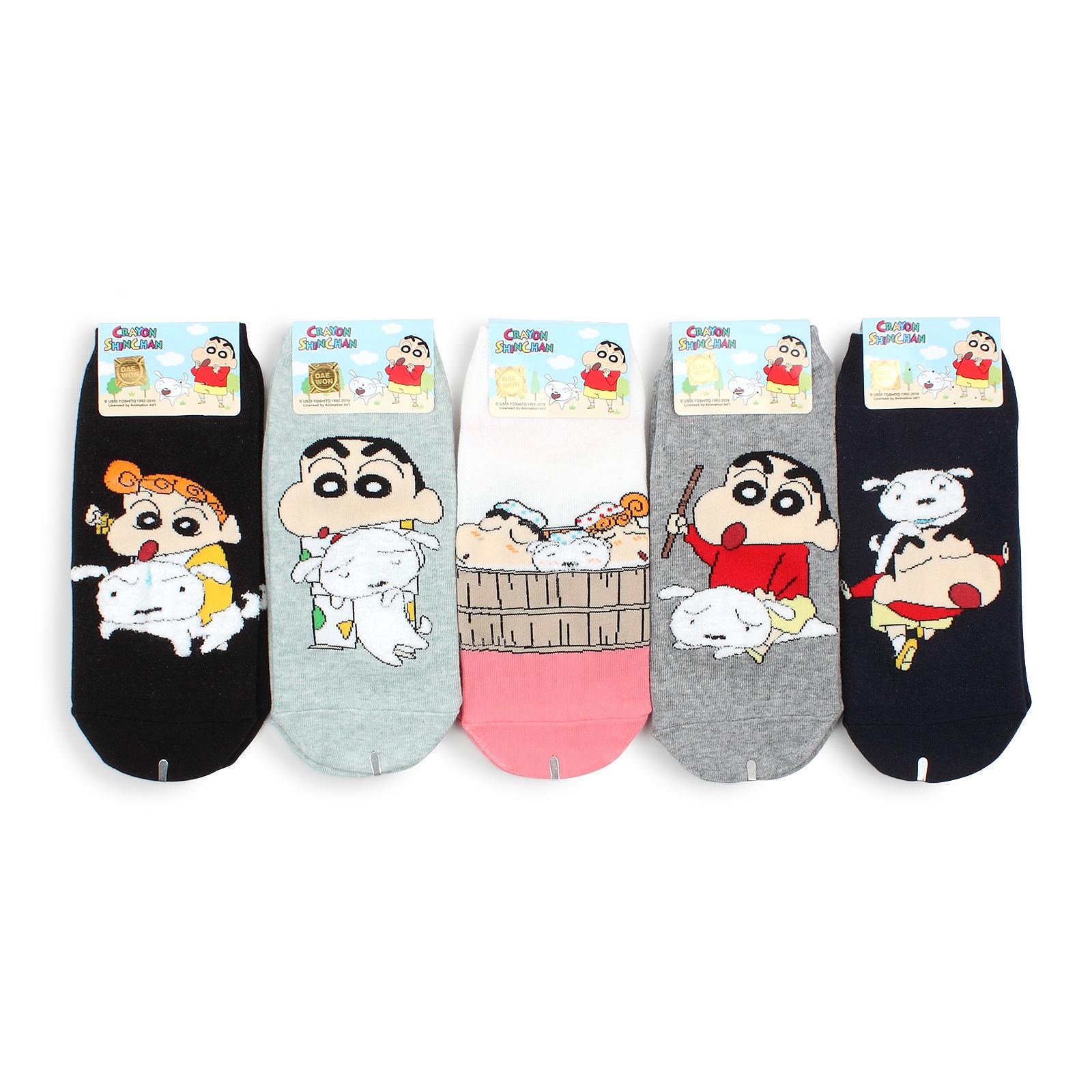 인타입 삭스 못말리는 크레용 짱구 폼폼 흰둥이 발목 양말 2,590원