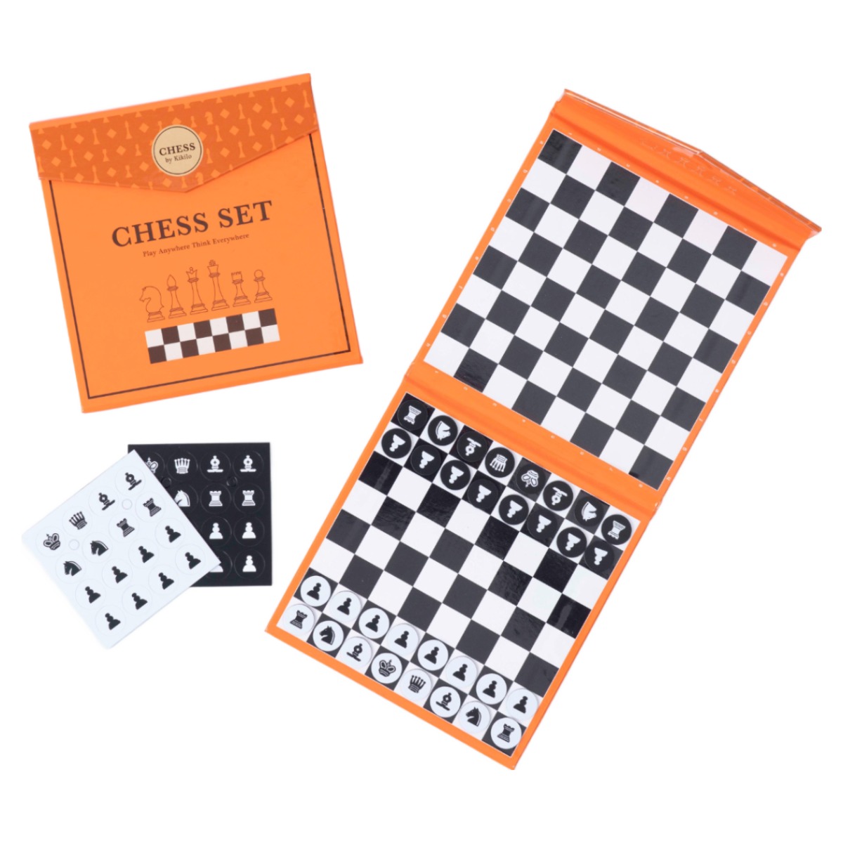 Kikilo 키킬로 어린이 고급 자석 휴대용 여행용 체스판 세트, 2개, Orange 44,000원