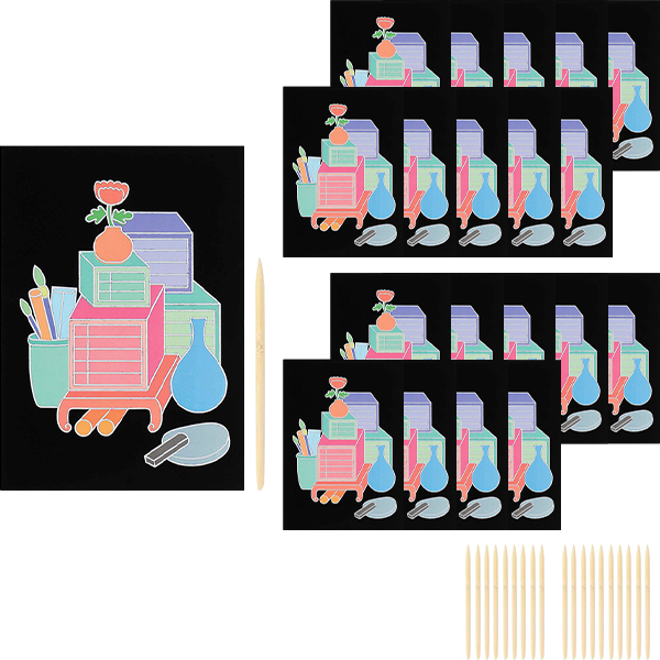 민화샵 전통 스크래치 페이퍼 DIY 20p 세트, 책가도 TDPPP0751, 1개 12,500원