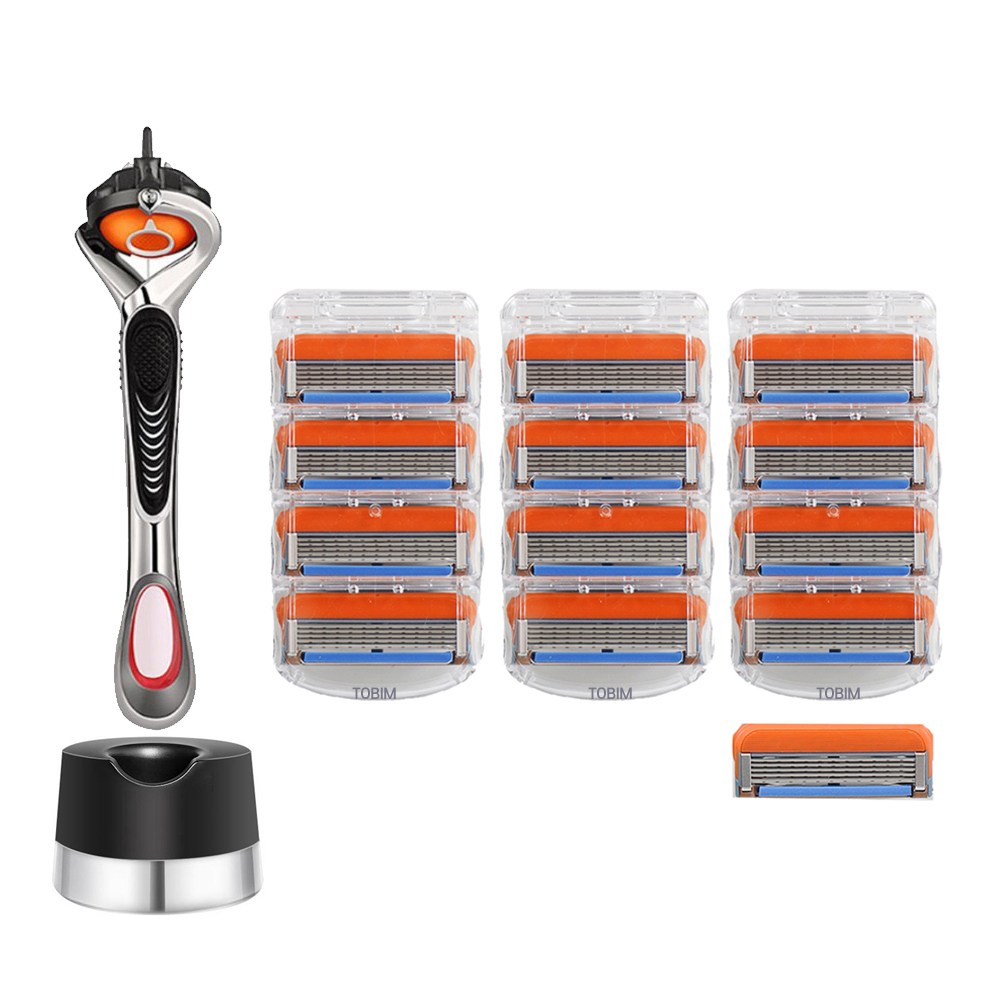 토비메모리 면도기 핸들 + 퓨전파워 리필면도날 + 면도기꽂이 질레트 호환, 12개입, 1세트 19,900원