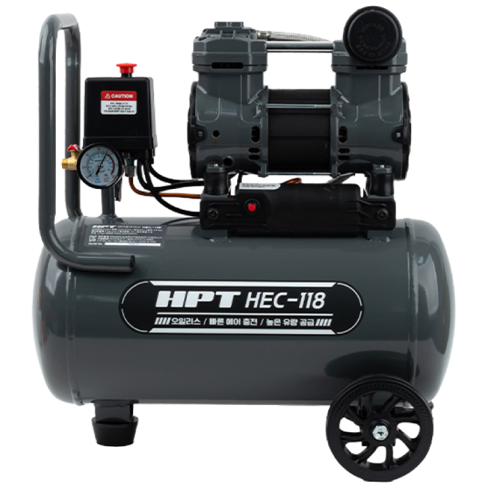 HPT 에어 컴프레샤 18L 2마력급 오일리스 HEC-118 사은품 코일호스+에어건 167,500원