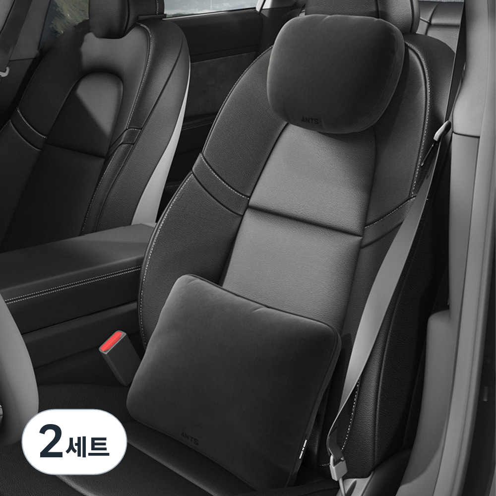 앤티스 리얼 컴포트 차량용 스웨이드 목쿠션 + 허리쿠션 세트 43,200원