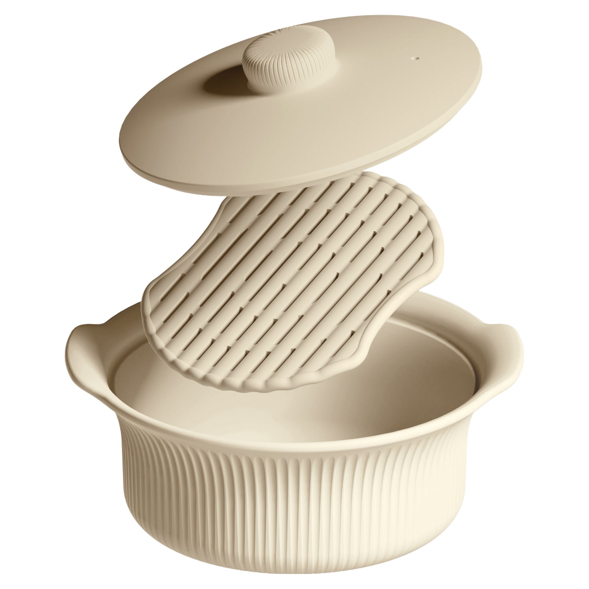 티지엠 플리츠 멀티 이유식 찜기 900ml + 트레이 세트, 오트밀 베이지, 1세트, 찜기 + 트레이 21,900원