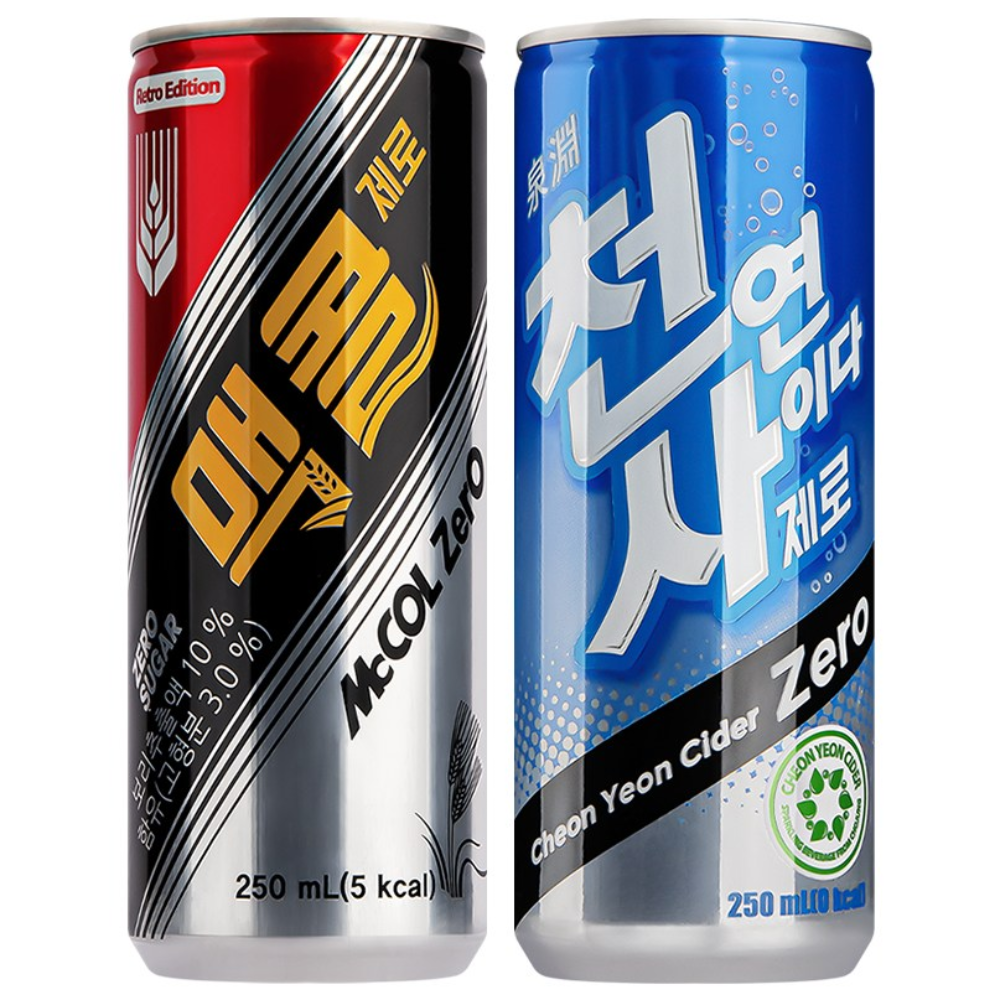1+1 맥콜제로+천연사이다 제로 250ml, 60개, 250ml 25,250원