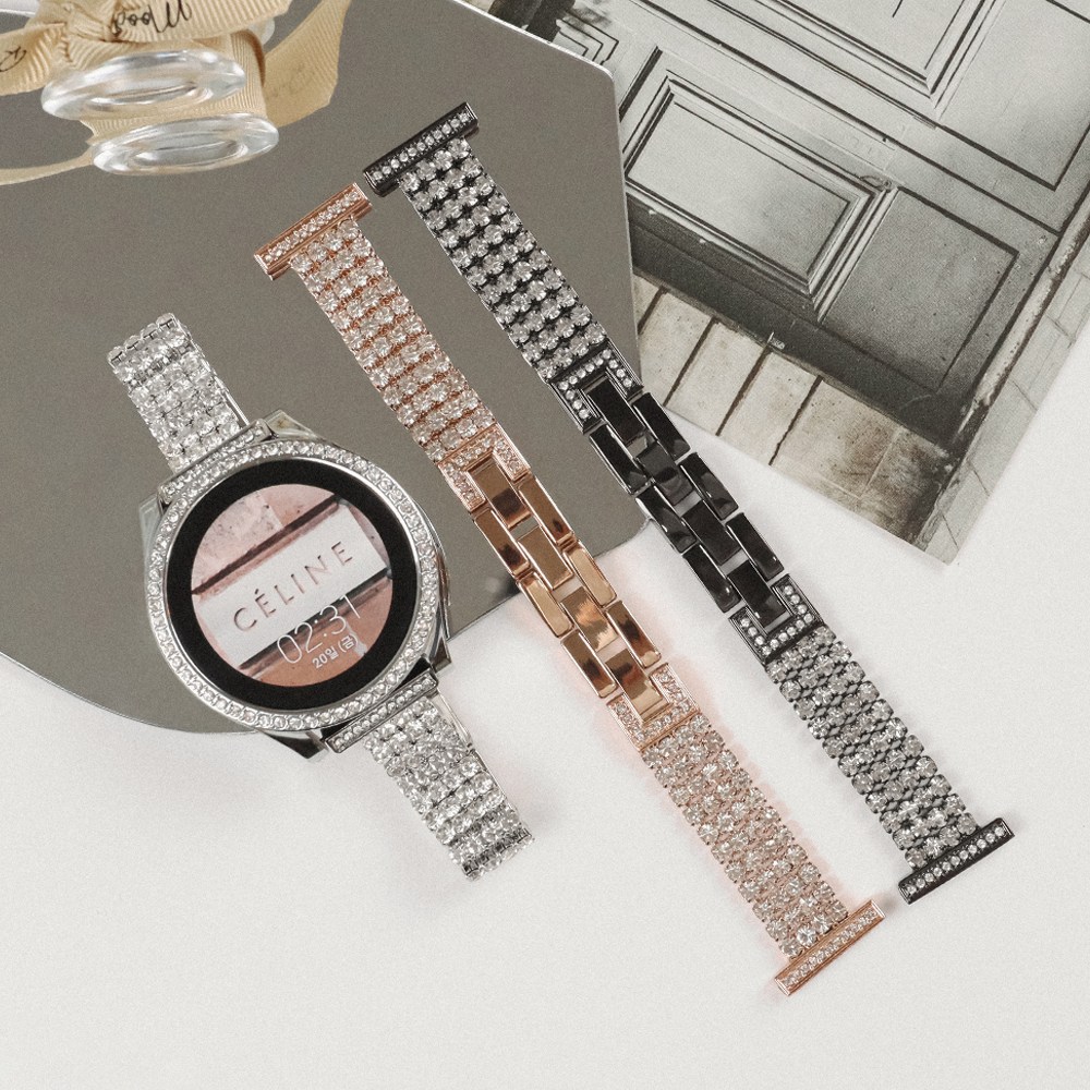 타임하우스 디먼트 갤럭시워치5 4 3 호환 라이트 슬림 큐빅 브레이슬릿 메탈 갤럭시워치 스트랩 20mm, 블랙 20mm 19,800원