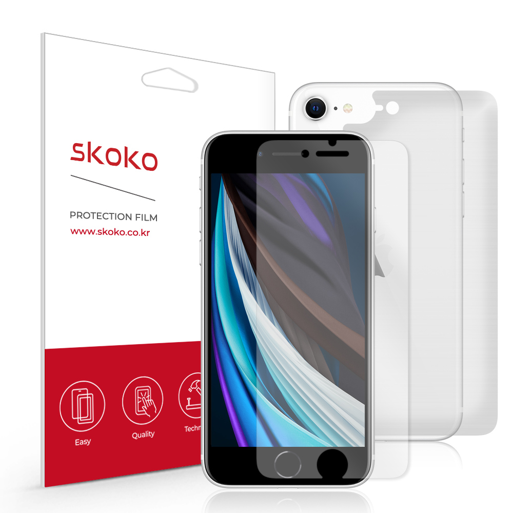 스코코 올레포빅 휴대폰 액정 보호필름 2p + 유광 후면 외부 보호필름 2p 세트 5,450원