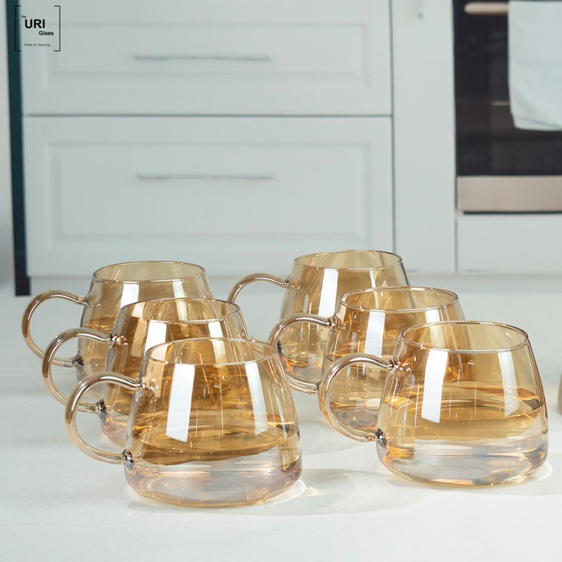 우리글라스 홈카페 브라운 고급 둥근 유리컵 250ml x 2p, 유리컵 Cup 불투명, 2개 15,800원