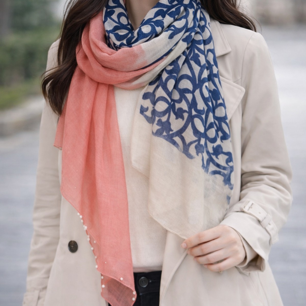 로튼 데일리 독특한 기하학무늬 롱 스카프 머플러 숄 여성 4계절스카프 18,500원