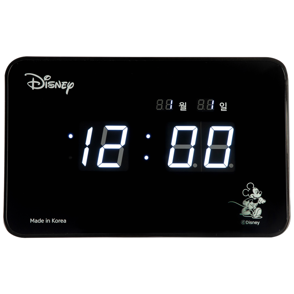 디즈니정품 미키마우스 캐릭터 디지털 LED 인테리어 무소음 거실 전자벽시계 가로 39cm 29,800원