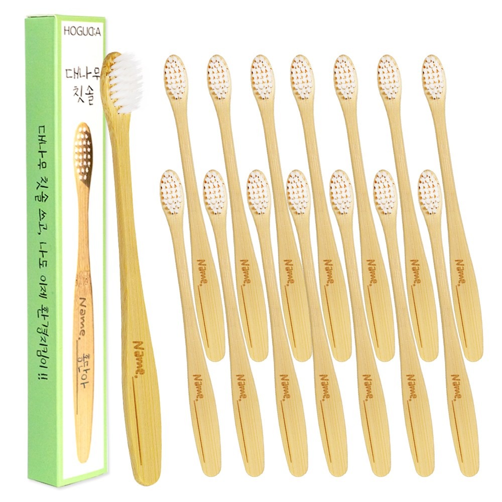 호구다 호호 마이네임 어린이 대나무 칫솔, 화이트, 15개입, 1개 12,900원