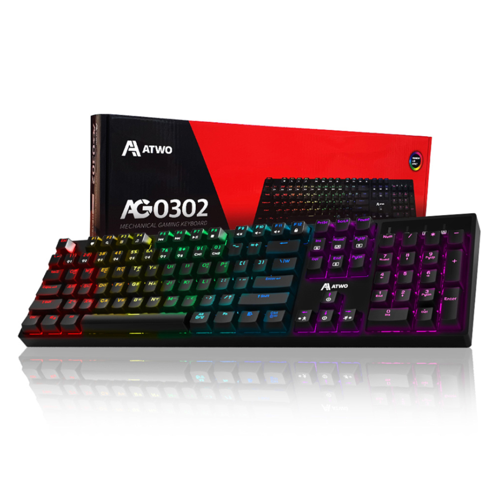 에이투 게이밍 LED 기계식 일반형 유선키보드, 블랙, AG0302, 갈축 59,900원