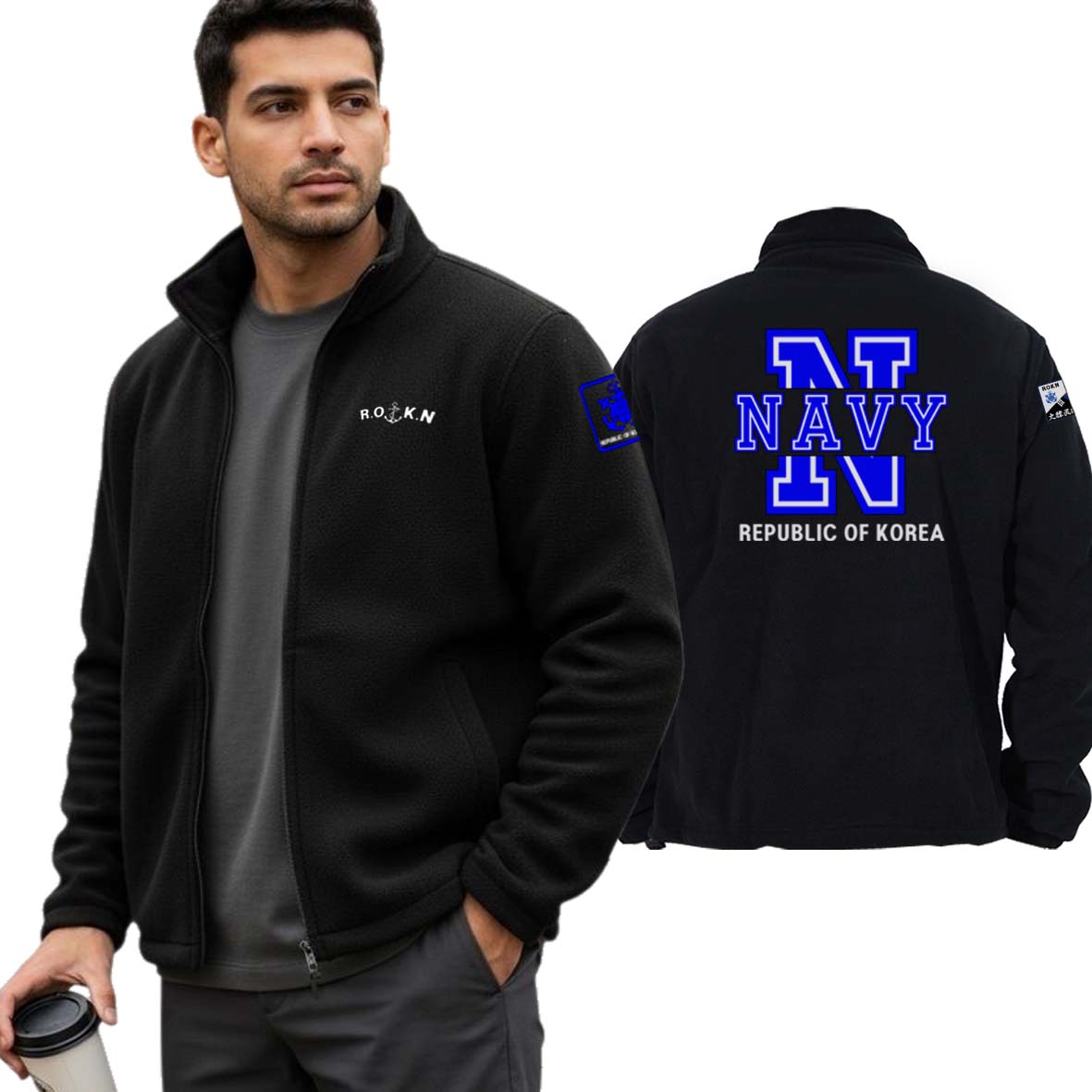 대한민국해군 ROKN 해군 보아털 기모 후리스 폴라폴리스 남성자켓 Ver.3 42,000원