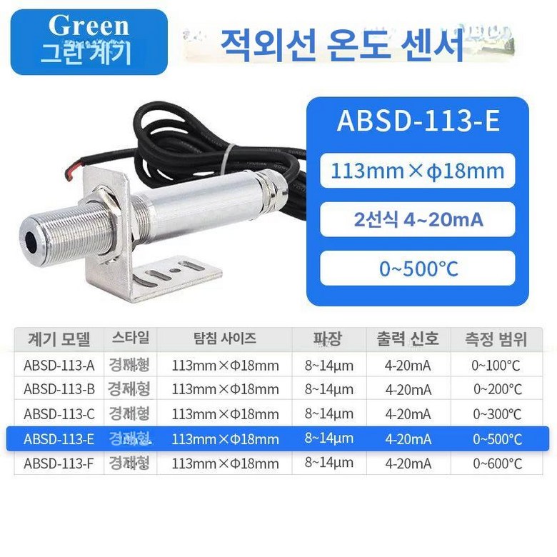 산업용 비접촉 적외선 온도센서 정밀 온도측정기 표면 83,800원