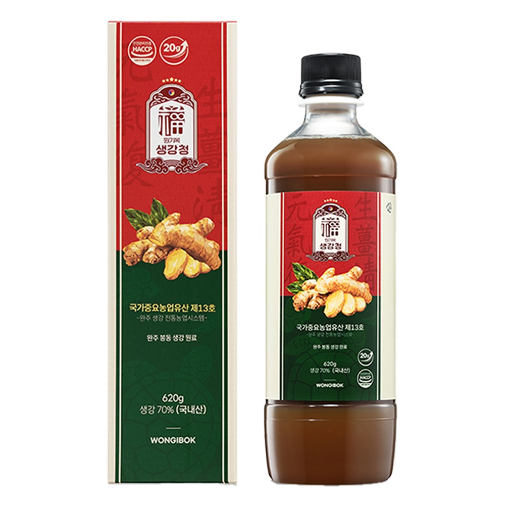 물 한 방울 안 들어가 진한 국내산 100% 봉동 생강 원기복 생강청 원액 생강차, 620g, 1개, 1개입 26,900원