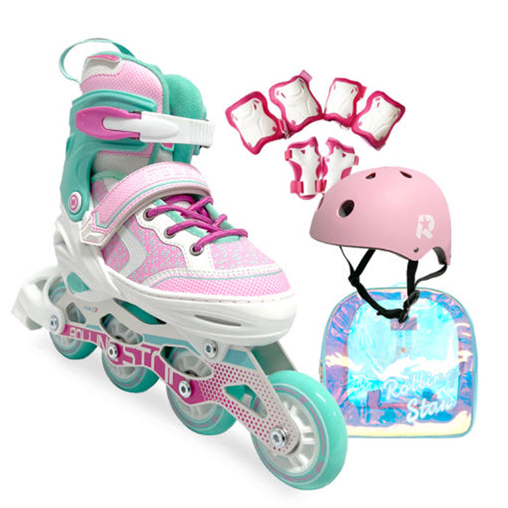 롤링스타 인라인 밀크런 롤러 스케이트 풀세트 헬맷 보호대 가방 119,000원