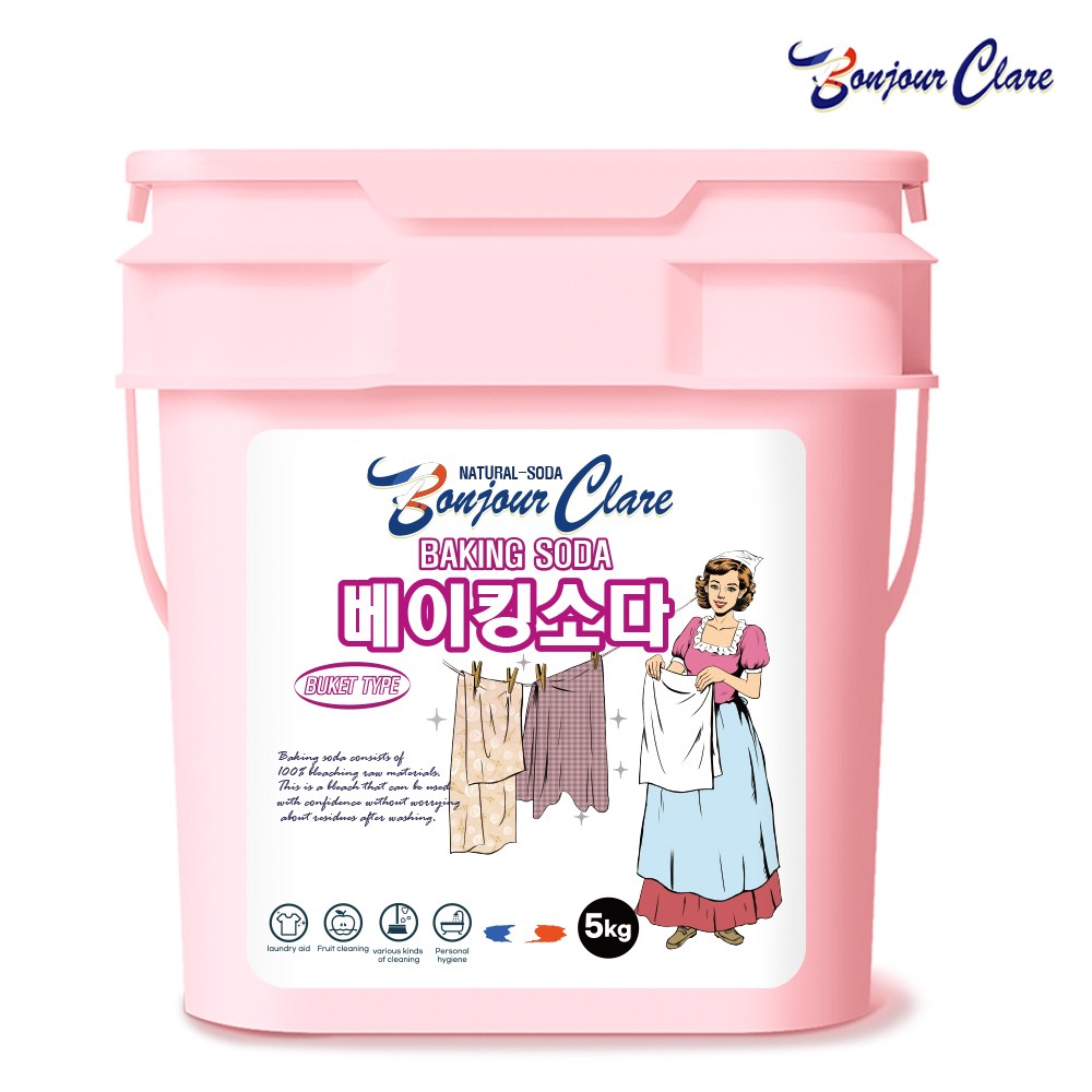 봉쥬르끌레어 베이킹소다 프렌치 프리미엄 버킷 5kg 1개 / 탈취제 다목적세정제 10,150원