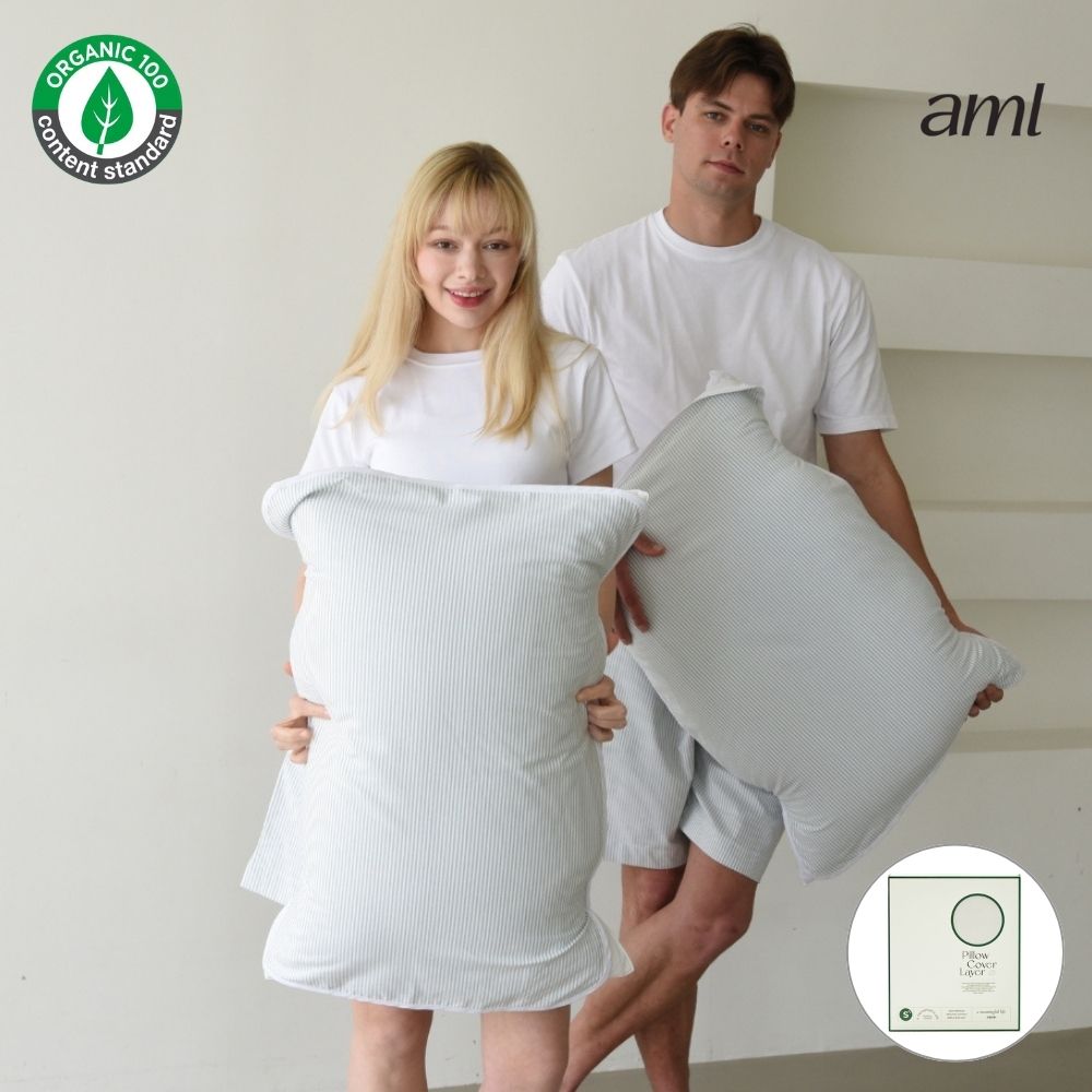 에이엠엘 오가닉 순면 스트라이프 밴딩 베개커버 2장 세트 국산 여행용 25,600원