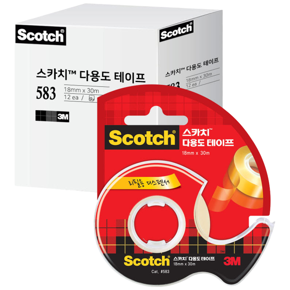 3M 스카치 583D 다용도 테이프 18mm x 30m, 1개 31,900원
