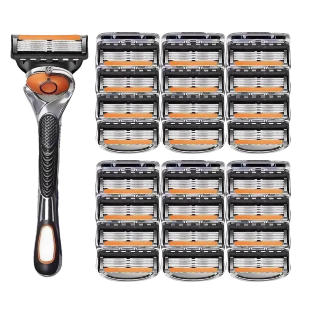 TOVLIVING 5중 면도날 + 면도기 질레트 호환용, 24개, 블랙, 신형 프로글라이드 18,100원