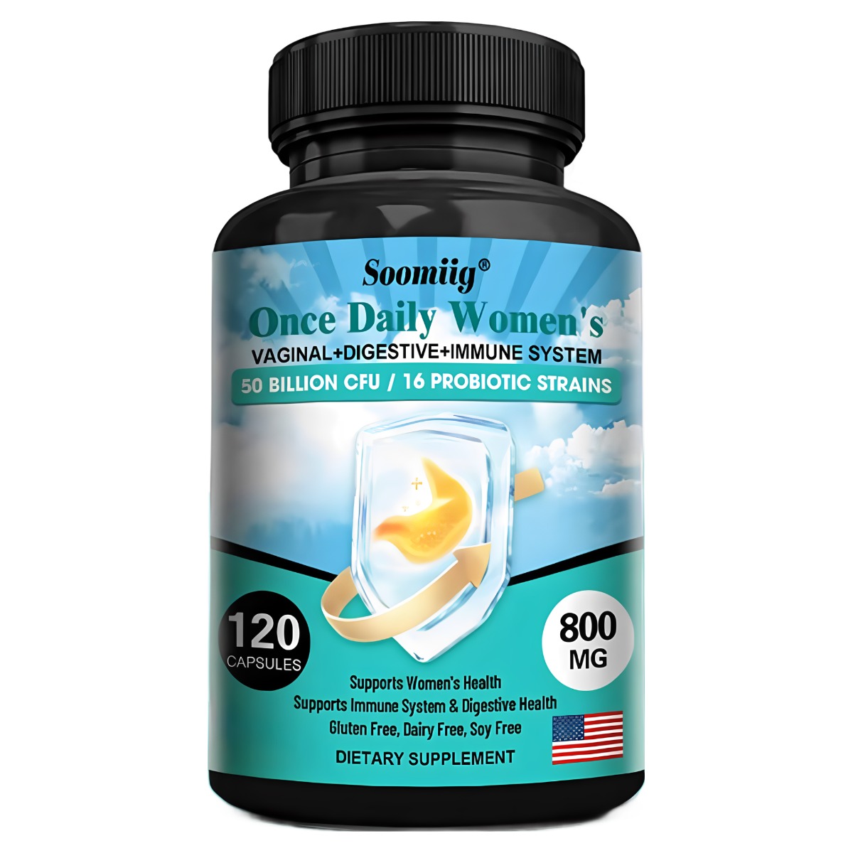 여성을 위한 1일 1회 프로바이오틱스, 500억 CFU, 16가지 프로바이오틱 균주, 소화기, 질 및 면역 건강을 위한 유기농 프리바이오틱스 함유, 긴 유통기한, 120캡슐, 120정, 1개 25,500원