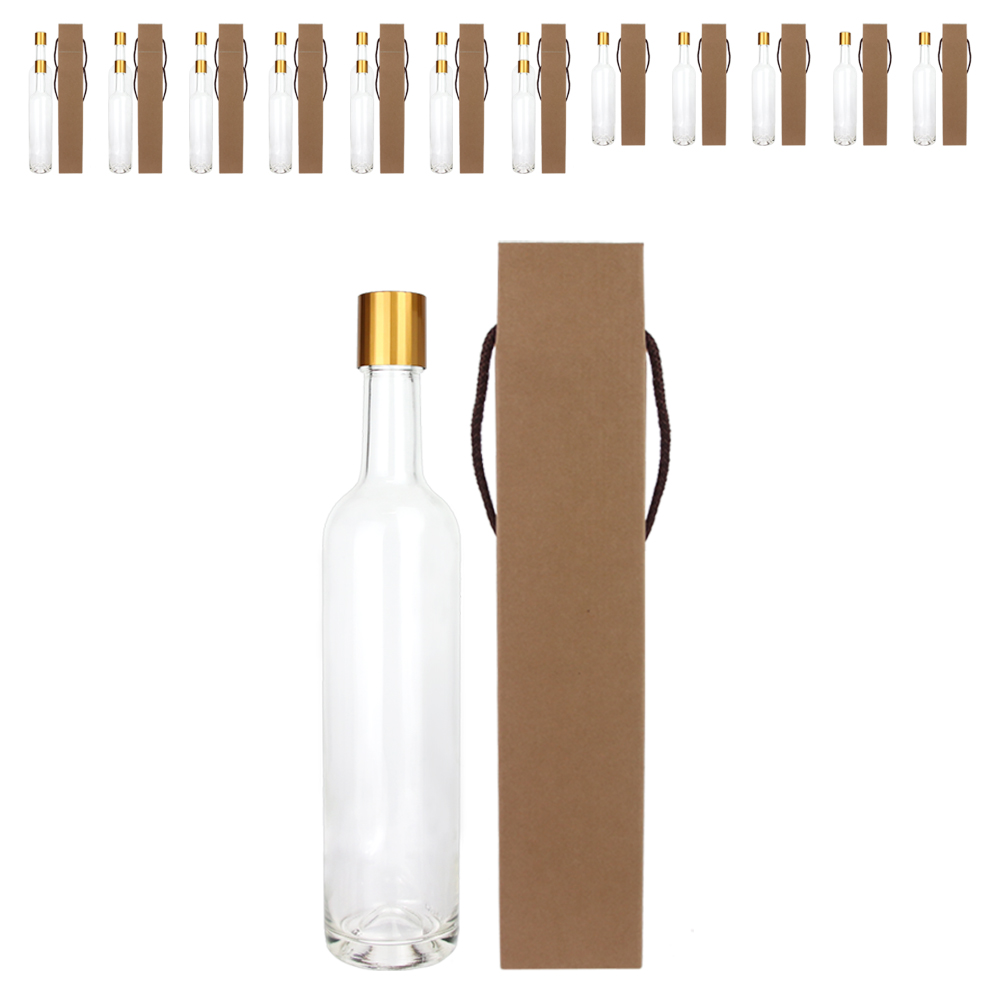 가인글로벌 와인500 투명병 + 스탬핑 롱캡 골드 + 포장박스, 20세트, 500ml 44,500원