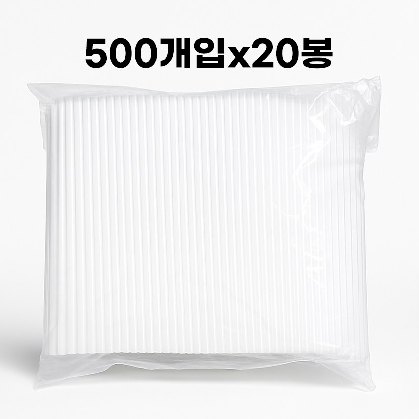 제이디팩 일자 빨대 7*210mm 투명 벌크포장 10,000개, 20개, 500개입 40,700원