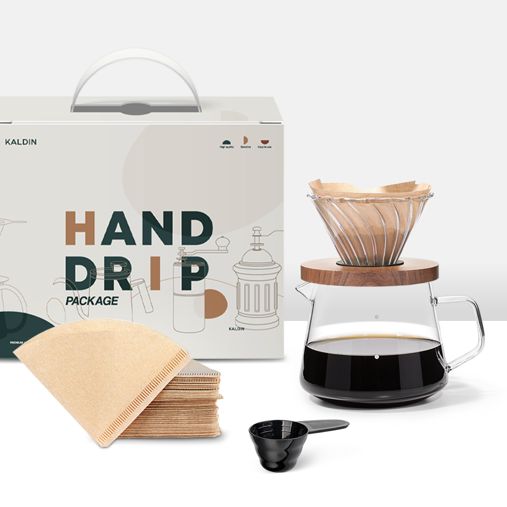 칼딘 V형 클리어 핸드드립 세트 브라운 2-4인용 23,500원