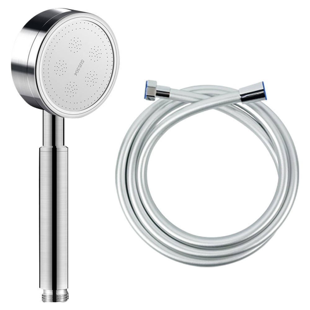 월드크린 304 스텐 샤워기 헤드 PVC 샤워줄 2M 세트, 1개, 실버(호스), 랜덤발송(헤드, 호스 체결부) 13,100원