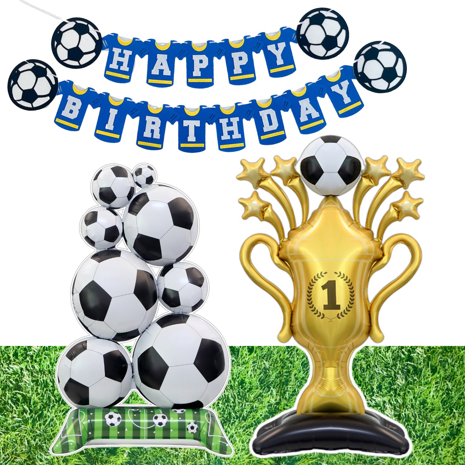 쏙쏙마켓 축구 트로피 생일파티용품 이벤트 파티세트, 1개, 블루 축구 풀세트 21,900원