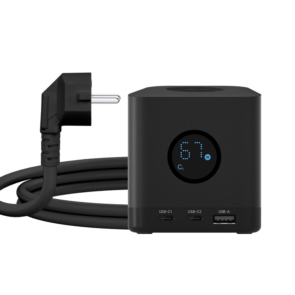 [에코너] MT16 전선형 1.8M 큐브 멀티탭 4000W 고용량 (3구C타입포트USB포트), 1개, 제트블랙 64,900원