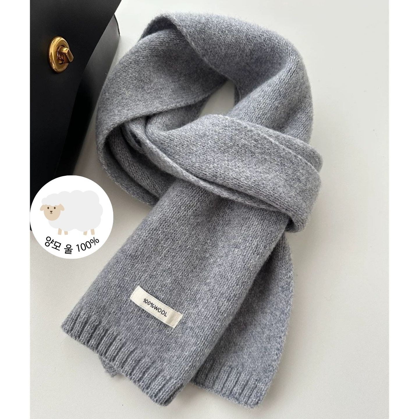 모란코 고급 양모 울 100% 니트 무지 머플러 목도리 26,890원