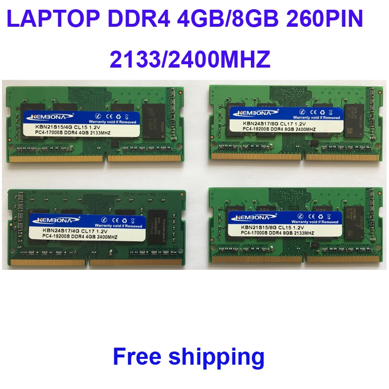 Kembona 노트북 DDR4 4GB 8GB 16GB 4G 8G 16G RAM 메모리 2133mhz 2400mhz 2666mhz 3200mhz Memoria 260 핀 SODIMM 55,500원