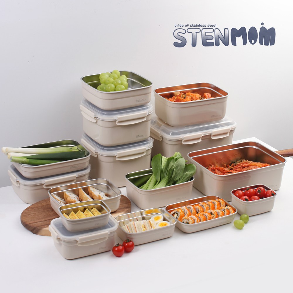 스텐맘 세라믹 컬러핸디밀폐 1호-5호/정사각1호-3호 스텐 반찬통 코팅 컬러 밀폐용기 전자렌지용기 45,500원