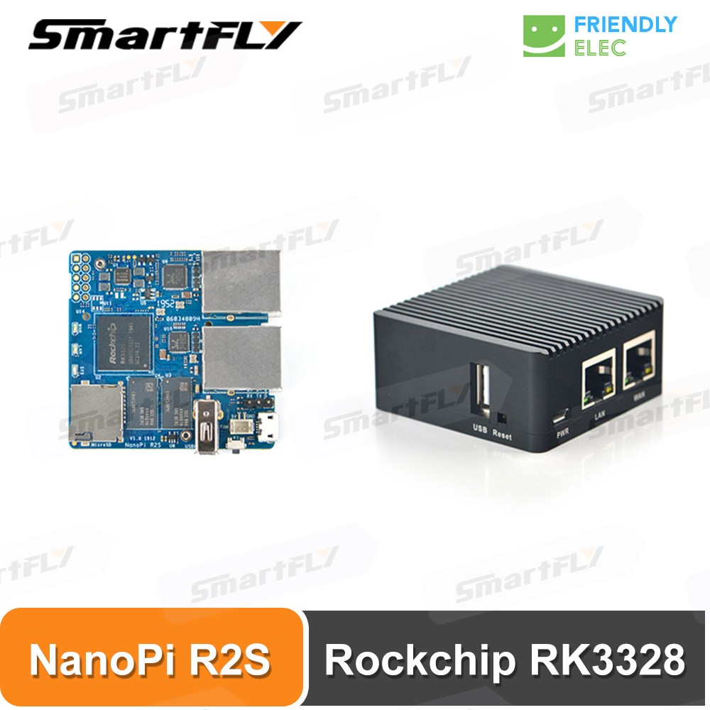 2020 새로운 NanoPi R2S Rockchip RK3328, CNC 금속 케이스 포함 미니 개발 보드 듀얼 기가비트 포트 1GB SBC 시스템 57,880원