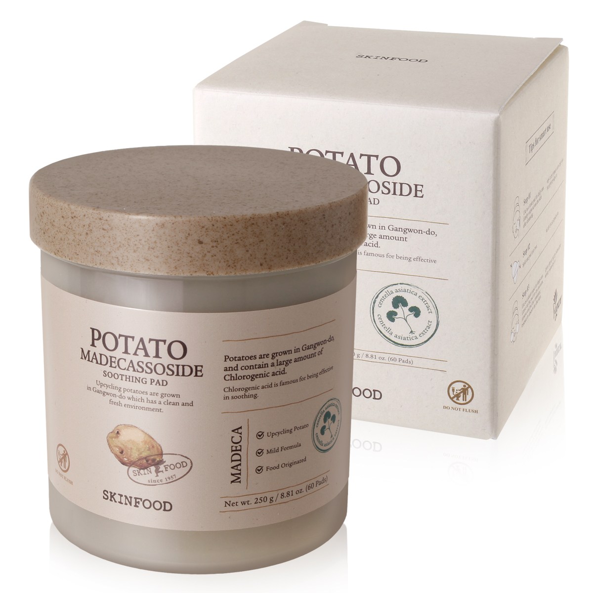 스킨푸드 감자 포테이토 마데카소사이드 수딩 패드 60매 (감자패드) 18,050원