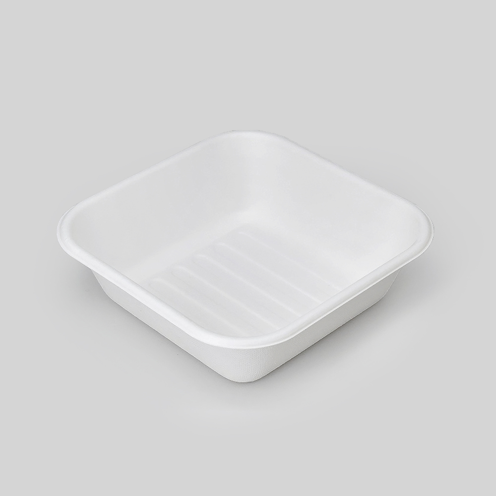 유즈팩 펄프 도시락 B-003D 화이트 50개 사각 포장용기 햄버거 케이크 펄프 트레이 6,400원