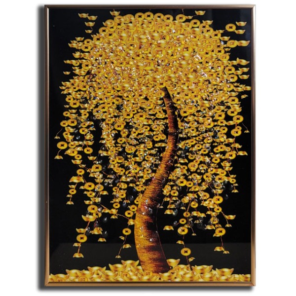 황금 돈나무 평면 액자 금전운 행운 하이그로시 인테리어그림 액자 집들이선물, 1개 28,800원