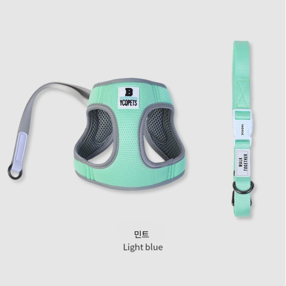 펫올웨이즈 기본형 통풍 강아지 하네스 리드줄 세트, 민트 16,000원