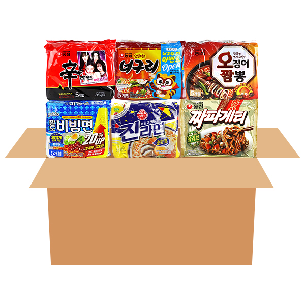 (농심 오뚜기) 국민라면 6가지 맛 봉지라면 멀티팩 세트 35,000원