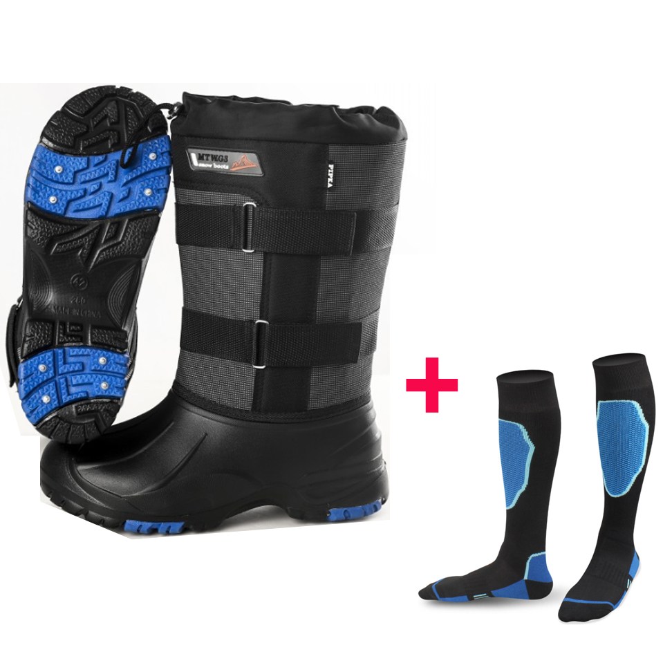 SUNFC 논슬립 방한화 +스포츠양말 증정 미끄럼방지 스파이크 여성 남성 겨울털장화 얼음눈길안전한털장화 35,000원