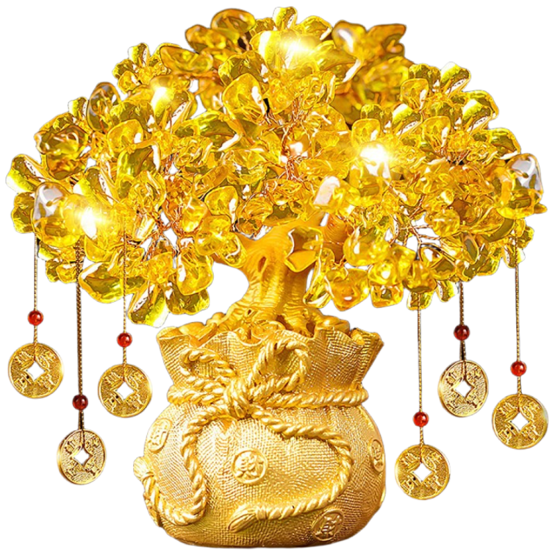 소원성취 돈들어오는 황금 돈나무 장식품 금전수 재물나무 재물운, 부자되는 골드 트리 24,500원