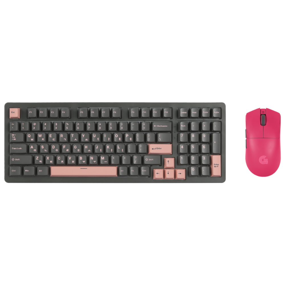 지클릭커 파도프로젝트 WMK780 풀윤활 게이밍 98 유무선 블루투스 키보드 마우스 세트 (머큐리 핑크, 도각도각 45g), 로우프로파일, 머큐리핑크RC1, 98키 77,000원