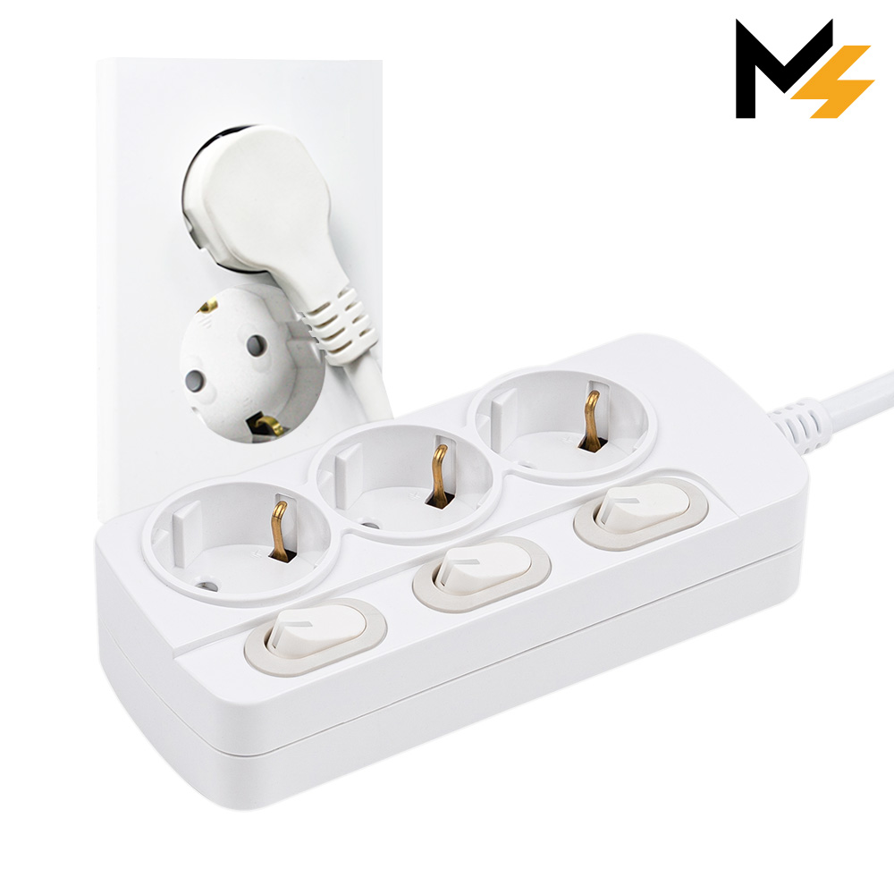 몬스터탭 국산 개별 절전 과부하차단 스위치멀티탭 슬림플러그, 1개, 개별 3구 화이트, 1.5m 10,900원
