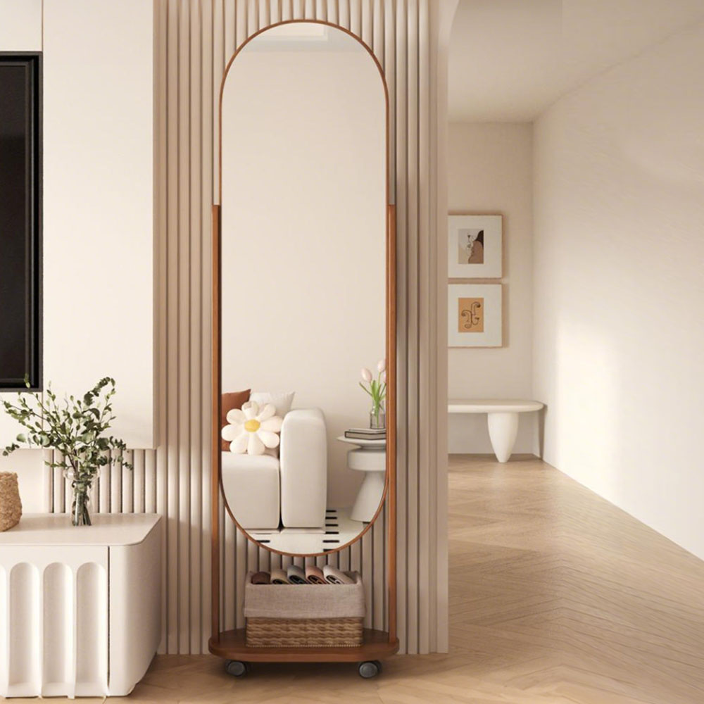 Zzang Room 이동식 회전 타공판 수납 전신거울, 브라운 69,900원