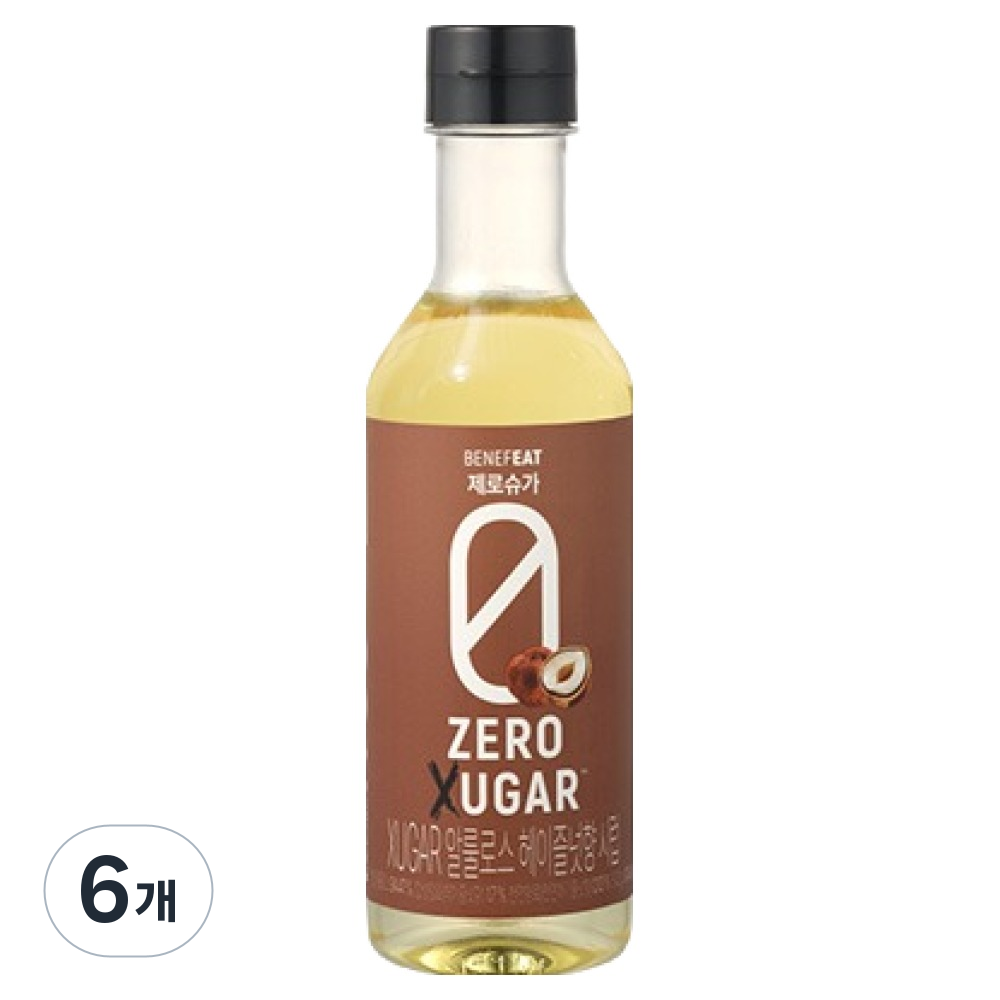 benefeat 제로슈가 알룰로스 헤이즐넛 시럽, 540g, 6개, 현재가 39,000원