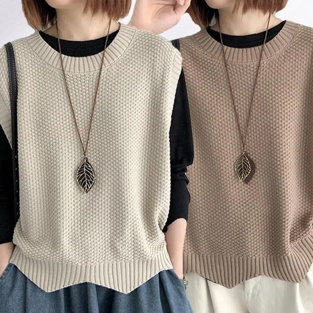 뉴네임 여성 간절기 루즈핏 니트 베스트 조끼 나시 12,500원