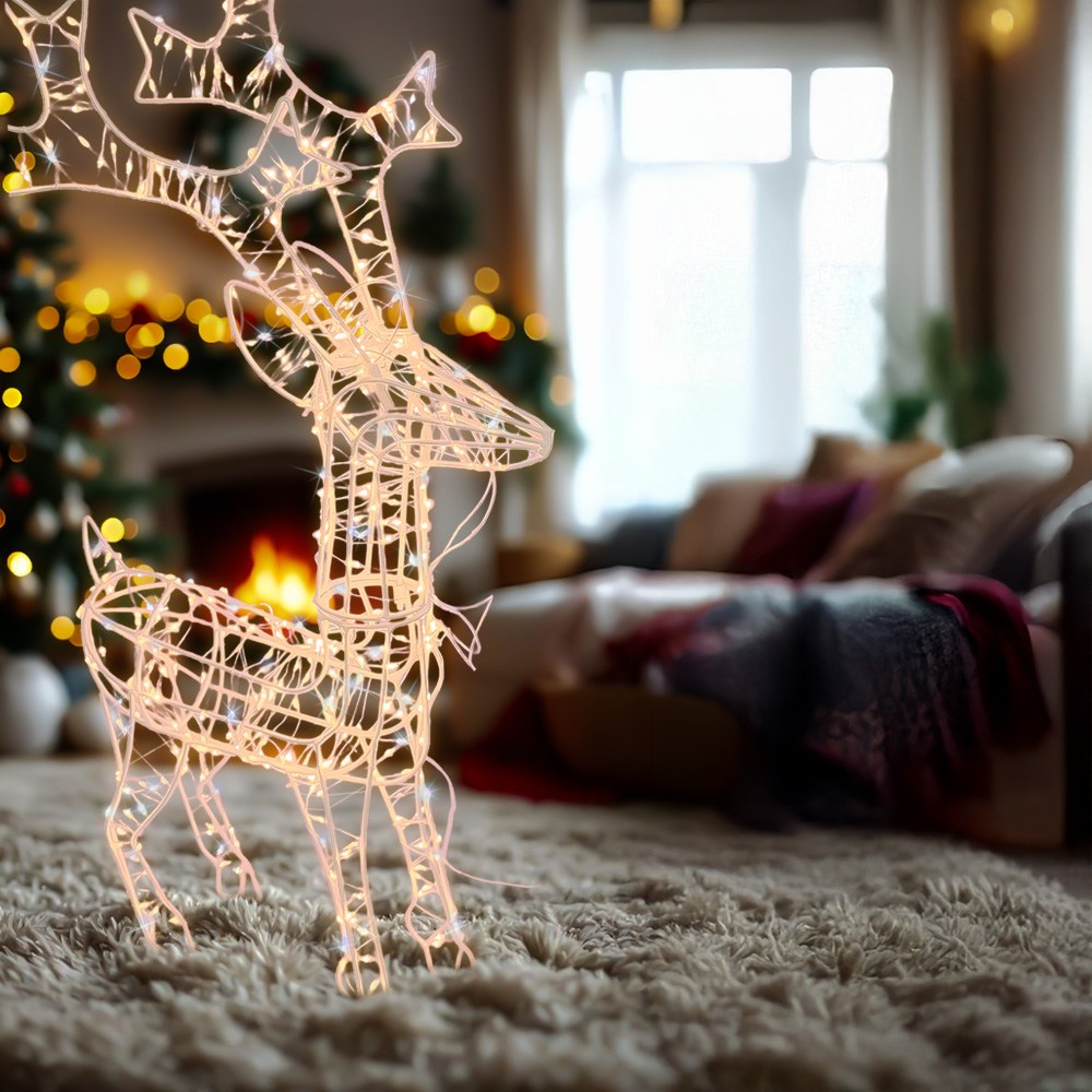 사슴 크리스마스 대형 장식 점멸혼합 LED 스파클라이트 루돌프 조형물 조명, 1개, 웜화이트 59,900원