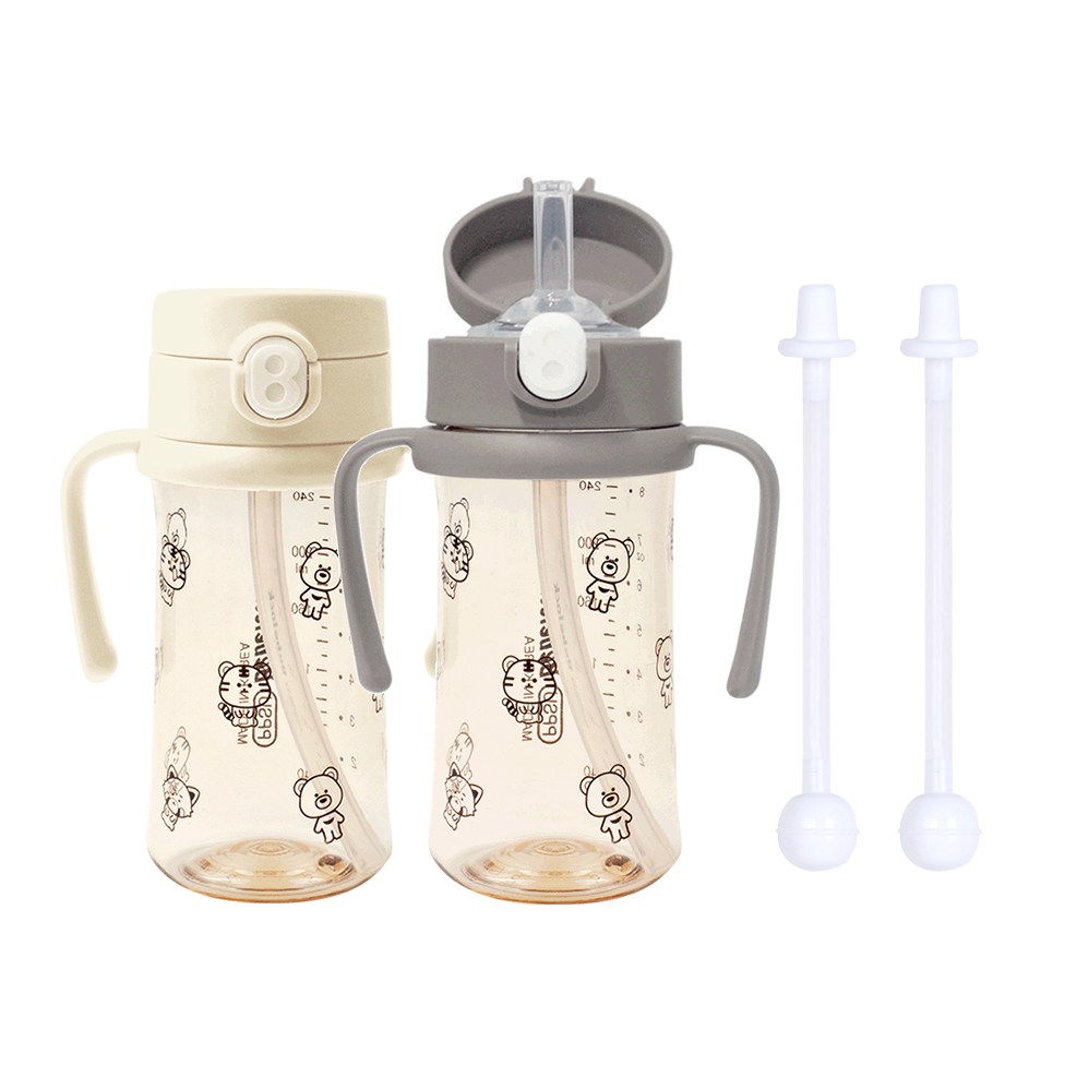 [새지않는 빨대컵]아이와 PPSU 원터치 추&빨대컵 270ml(2P), 추&빨대컵 270(크림1P+초코1P), 1개, 270ml 46,000원