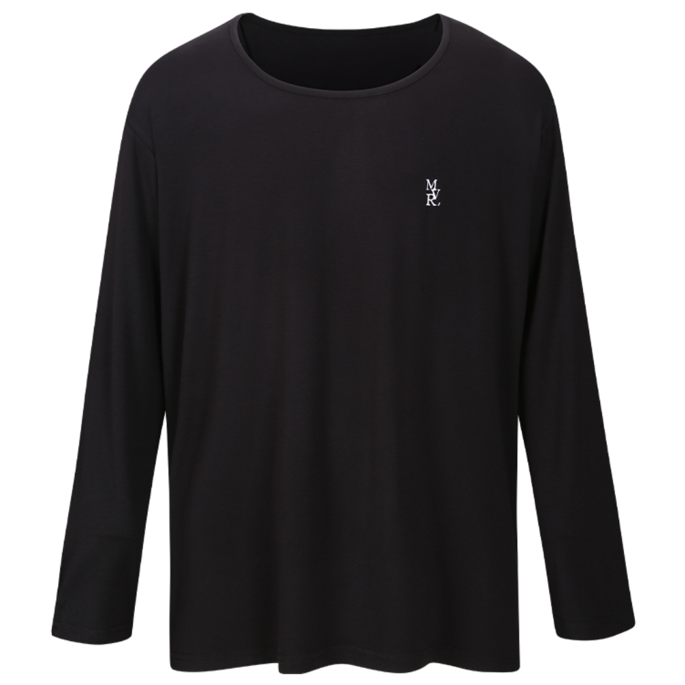 MAVRK(매버릭), MVR 로고 와이드 U넥 긴팔 머슬핏 티셔츠 블랙 26,900원